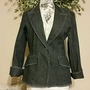 Anne Klein Semi-Tailored Denim Jacket - Woman's 8
